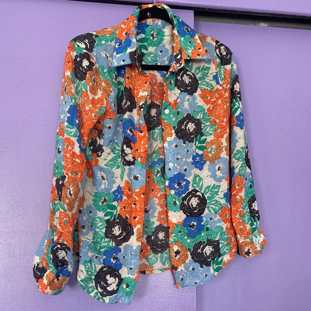 Button down floral blouse